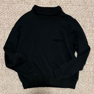 ESSENTIALS Black Turtleneck Sweatshirt for Men Size XXS